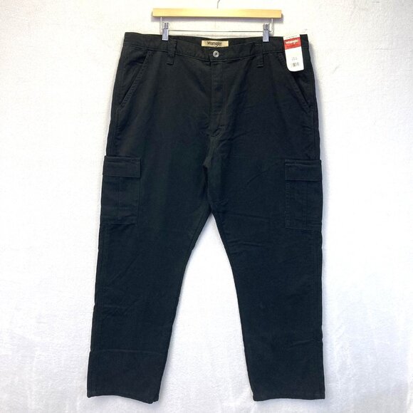 Wrangler Other - NWT Wrangler Fleece Lined‎ Cargo Pants Mens 40x30 Black Winter Pockets 10ZM6LLBL